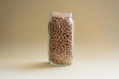 Chickpeas in jar Stock Photos