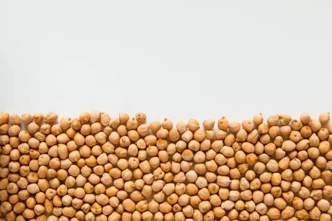 Chickpeas on light background with copy space for other content Stock Photos