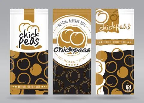 Chickpeas packaging set Stock Illustration