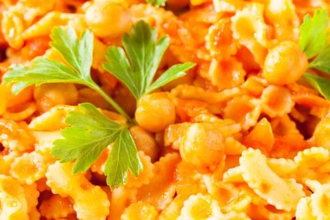 Chickpeas Pasta Closeup Stock Photos