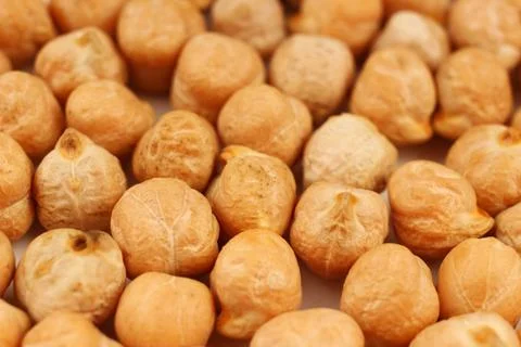 Chickpeas pea several on a white background Stock Photos