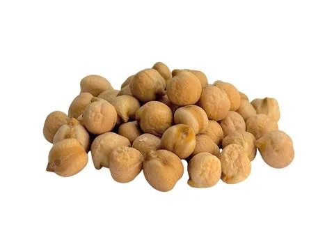 Chickpeas pile on white background preparing for cooking Stock Photos