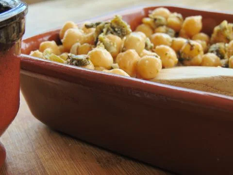 Chickpeas with spinach. Foto stock