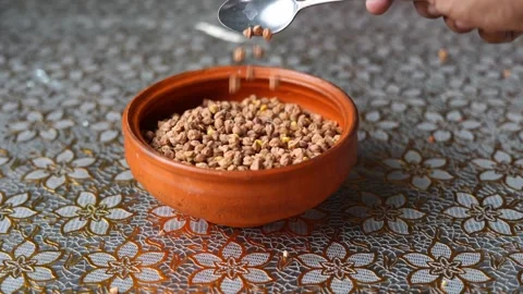 Chickpeas with spoon Stock Footage 332688866
