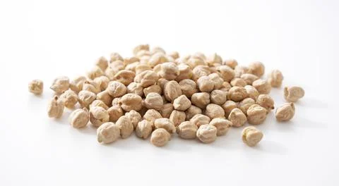 Chickpeas on a white background. Stock Photos