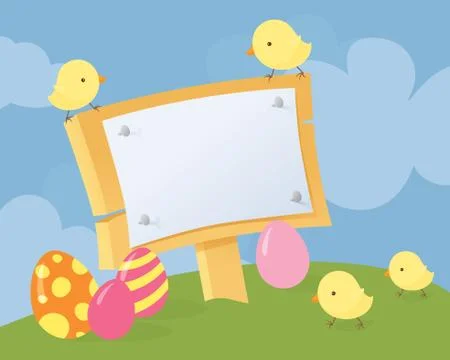 Chicks greetings Stock Illustration