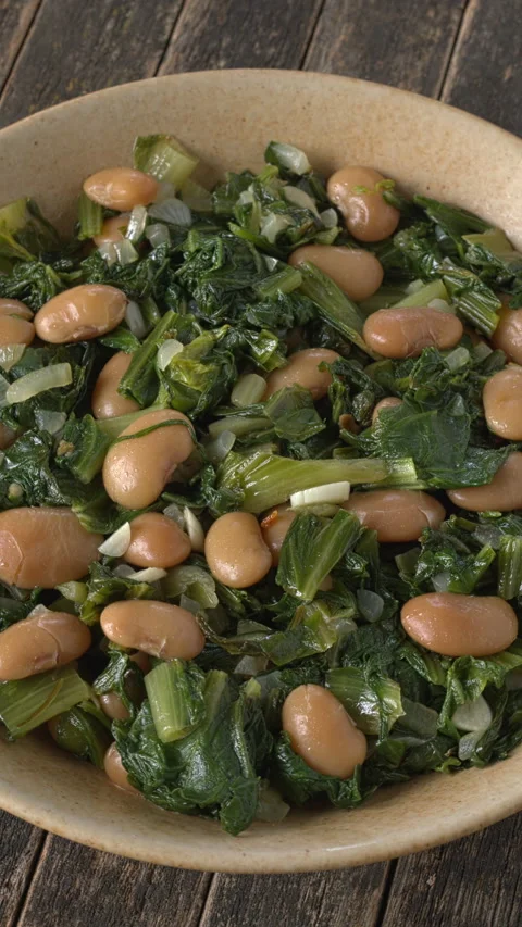 Chicory and Beans. Vertical video. Stock Footage 314077202