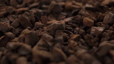 Chicory close-up. Natural sublimated instant chicorium root. Falling into a h Stock Footage 152140139