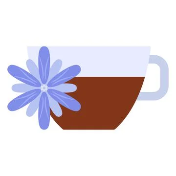 Chicory drink flat clipart vector illustration Stock Illustration