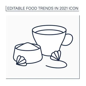 Chicory drink line icon Stock Illustration