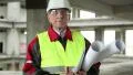 Chief architect at construction site HD Footage