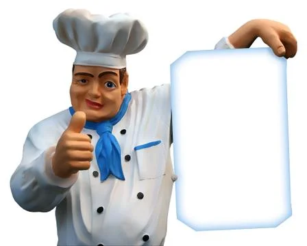 Chief cook with empty menu Stock Photos