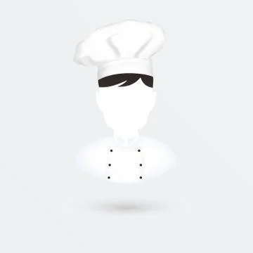 Chief cook vector icon. Isolated on white. Stock Illustration