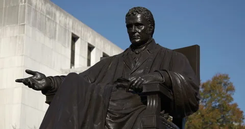 Chief Justice John Marshall Statue Courthouse DC Stock Footage 274229151