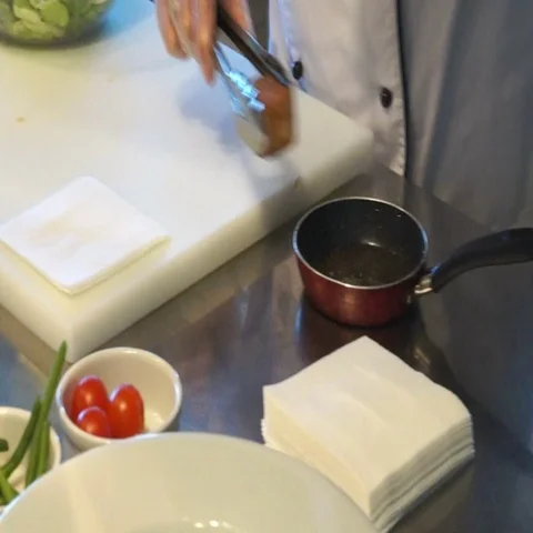 Chief make salad Stock Footage 69510982