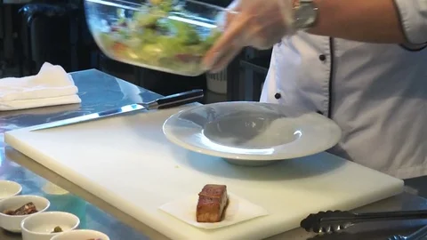 Chief make salad Stock Footage 71656003