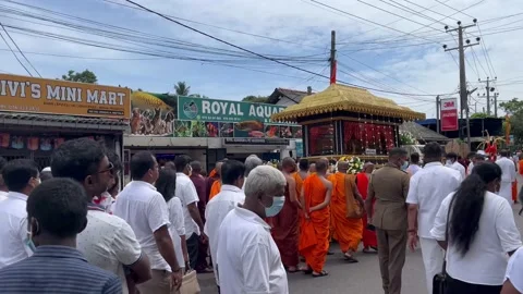 Chief priest funeral procession of Hendala temple, Wattala on 30.07.2022 Stock Footage 202166246