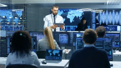 Chief Project Engineer Holds Briefing for a Team of Scientists. Stock Footage 81273039