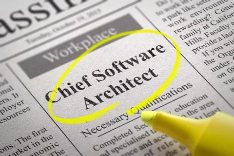 Chief Software Architect Vacancy in Newspaper. Stock-Illustration