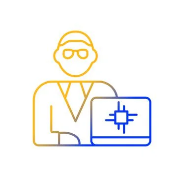 Chief technology officer gradient linear vector icon Stock Illustration