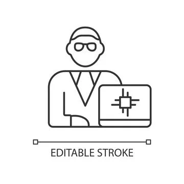 Chief technology officer RGB linear icon Stock Illustration