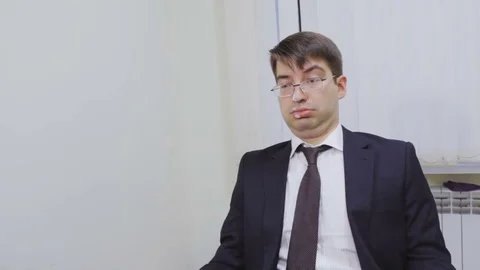 The chief under the influence of the drug gets out of the box an bag Stock Footage 72154290