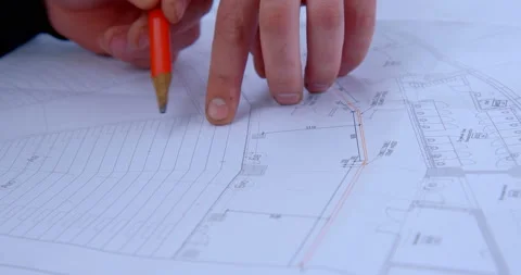 Chiefs of the construction brigade, discuss the details of the project Stock Footage 119624818