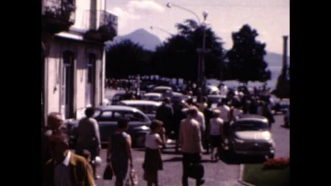 Chiesa dei SS. Gervaso e Protaso and the sea front, Baveno 1967 Stock Footage 252097674