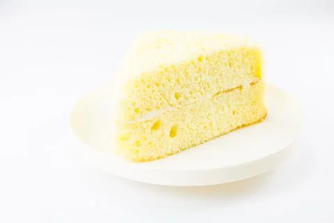 Chiffon cake on white background Stock Photos
