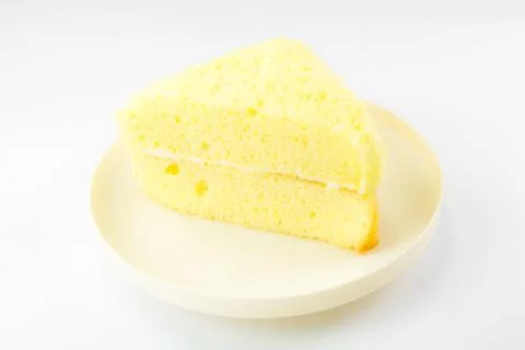 Chiffon cake on white background Stock Photos