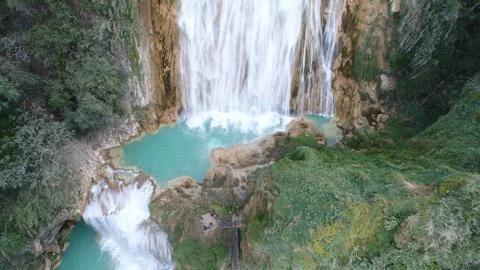 Chiflon waterfall-magic of Mexico Stock Photos