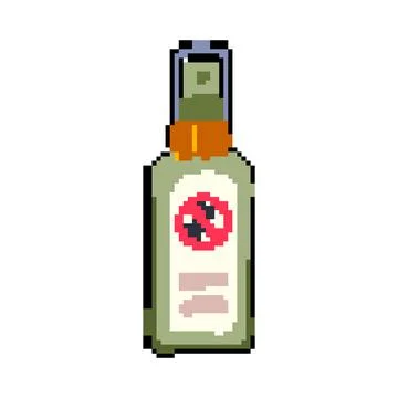 Chigger insect repellent pixel art vector illustration Stock Illustration