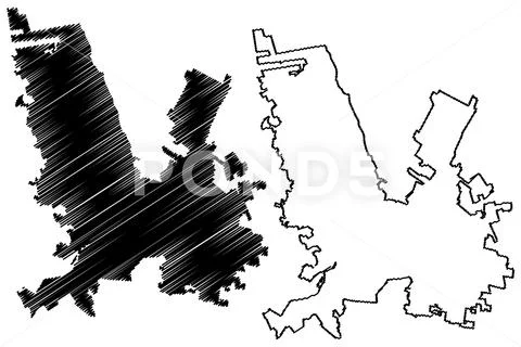 Chihuahua City (United Mexican States, Mexico, Chihuahua State) map vector il Stock Illustration