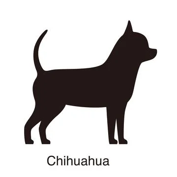 Chihuahua dog silhouette, side view, vector illustration Illustrazione stock