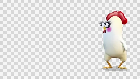 Chiken comes out from the right side of the screen Video Loop and Alfa Chann 库存影片 163294949