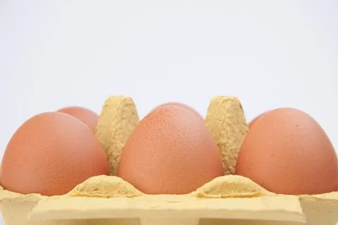 Chiken eggs pack Stock Photos