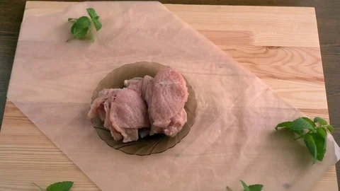 Chikken fillet after beat Stock Footage 69075411