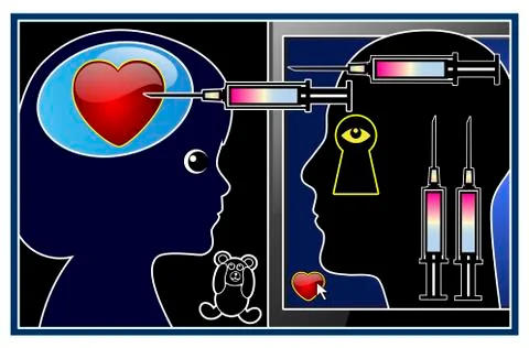 Child Abuse on the Internet Stock Illustration