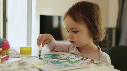 A Child Actively Engaged in an Exciting and Creative Art Activity in Their Free Stock Footage 309048170
