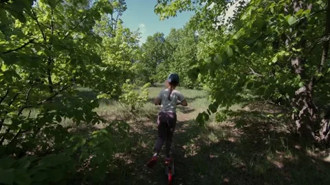 The child actively rests during a trip to a picnic Stock Footage 130244074
