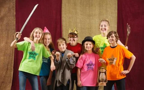 Child actors pose for the camera Stock Photos