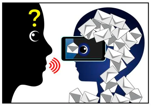 Child addicted to text messages Stock Illustration