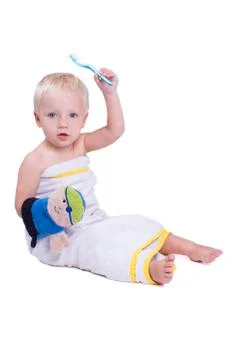 Child after bath Stock Photos