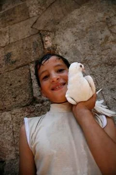 Child in Aleppo. Foto stock