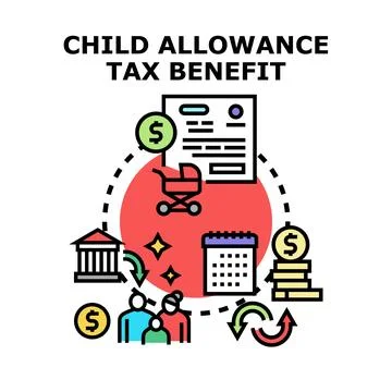 Child allowance tax benefit program concept Stock Illustration