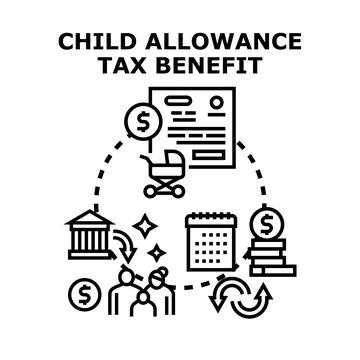 Child allowance tax benefit program concept Stock Illustration