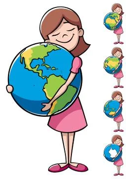 Child and Earth Stock Illustration