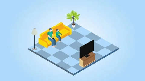 Child and father using VR headset to playing games Stock Footage 150810550