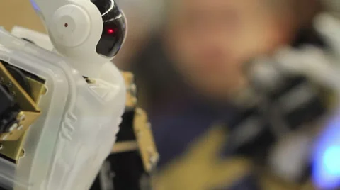 Child and robot Stock Footage 48239789