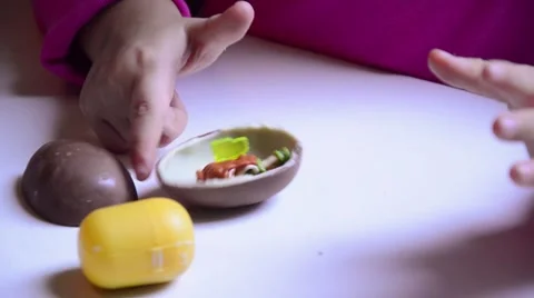Child and surprise egg Stock Footage 43375696
